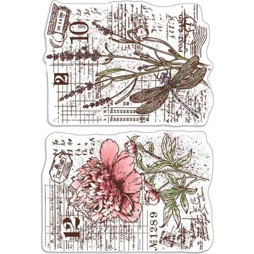 Background flower stamp Clear Stamps for Scrapbooking Transparent Silicone Rubber DIY Photo Album Decor 0799