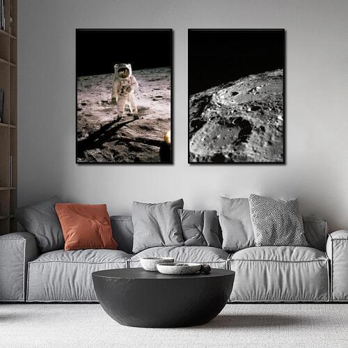 Space Astronaut Poster Fantasy Earth Moon Planet Canvas Painting Modern Wall Art Pictures For Living Room Home Decor