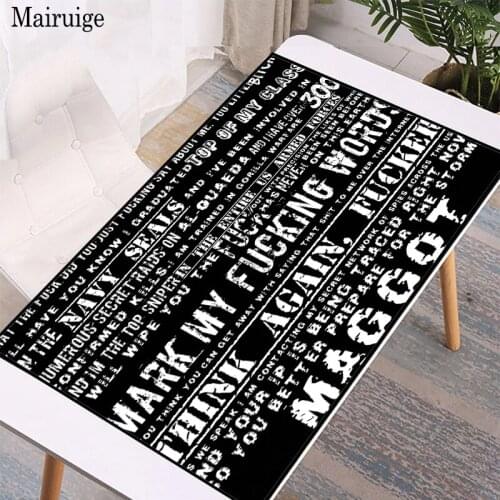 Mairuige Text Language Pattern Gaming Accessories Extra Large Mouse Pad Laptop Notebook Medium/Small Keyboard Rubber Mousepad