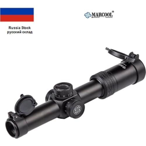 Marcool Newest Rifle Scope1-6X24 IR HD SFP Tactical Red Dot Point llluminate Turrets Lock Reset Airsoft Hunting Optical Sight