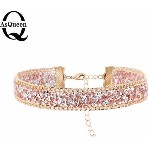 Fashion Bohemian Wedding Jewelry Crystal Flowers Collar Chokers Rose Gold Collier Statement Necklace Women