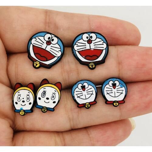 COSANER Doraemon Head Fashion Anime Cartoon Earring Stud Earrings Women Girls Kids Jewelry Birthday New Gift