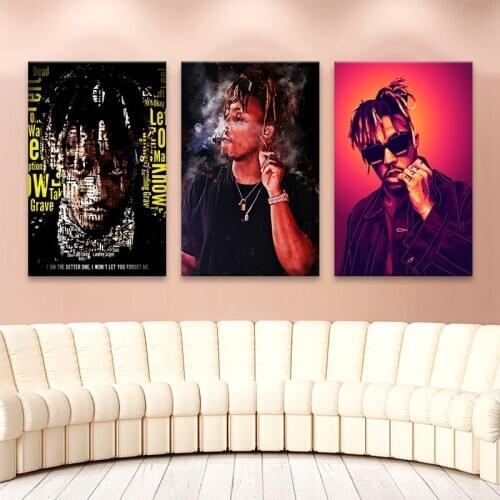 Wall Art Home Decor Juice Wrld Rapper Black Canvas Print Paintings Modern Poster Living Room Modular Pictures No Frame Artwork
