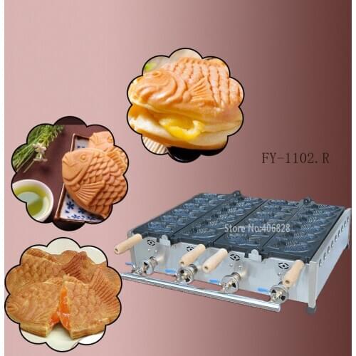 New and high quality gas type Double plate 12 pcs Fish Taiyaki Waffle maker/non-stick pan/waffle grill