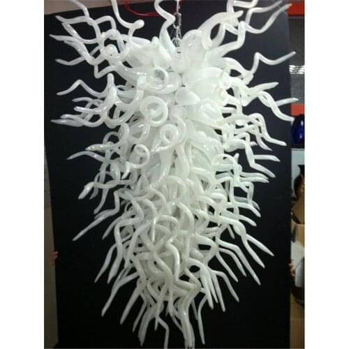 New American Hotel Big Decoration Pure White Murano Glass Pendant Lights