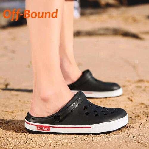 Off-Bound Summer Men Slippers Outdoor Clogs Garden Slippers Beach Slides Mules Bathroom Loafers Casual Massage Home House Shoes