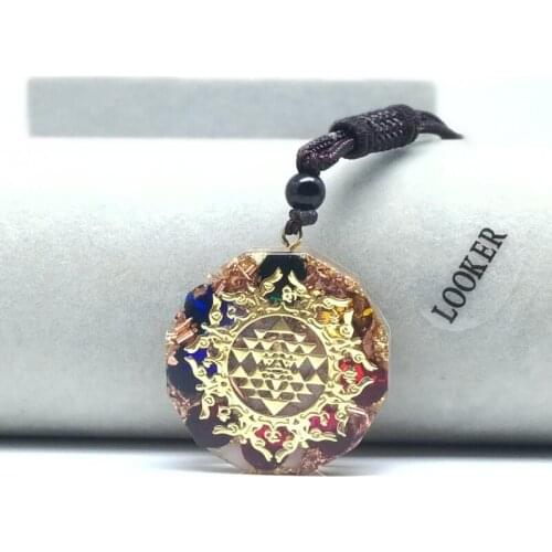 Luminous Energy Orgonite Necklace 7 Chakra Pendant Emf Protection Reiki Healing Necklace Meditation Yoga Orgone Jewelry