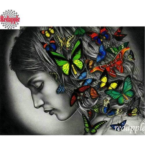 Butterfly Girls Full square diamond painting Cross-Stitch 5d diy Diamond embroidery Picture of Rhinestone,mosaic,stickers,decor