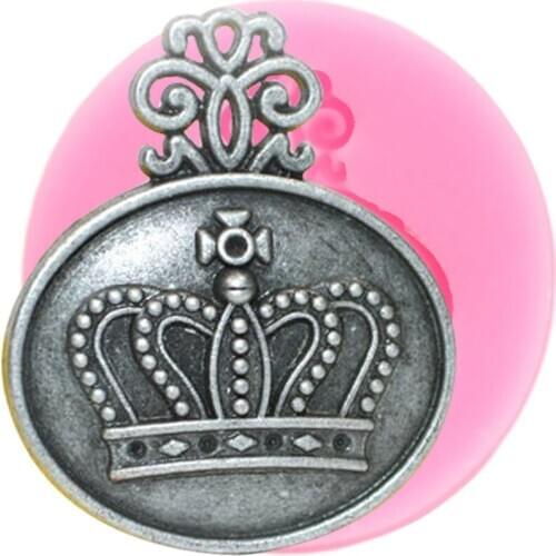 Medallion Relief Silicone Molds Royal Crown Fondant Mold Cupcake Topper DIY Cake Decorating Tools Candy Chocolate Gumpaste Mould