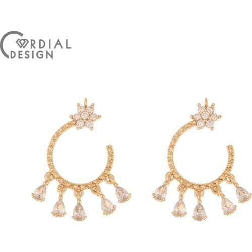 Cordial Design 30Pcs 17*31MM DIY Pendant/Earrings Making/Jewelry Findings & Components/Hand Made/CZ Charms/Earring Accessories