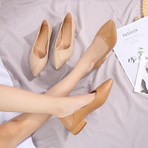 Shining Stone Low-heeled Shoes