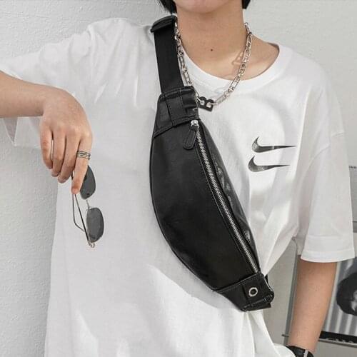 Fashion Trend Waist Bag Street Hip-hop Crossbody Bag Chest Pack Men Personality Tide Brand Waist Belt Bags PU Leather Fanny Pack