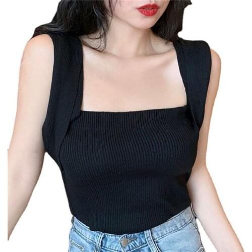 Sexy Women Vest Bandage Crop Top Solid Color Ribbed Sleeveless Bandages Knitted Bandeau Tube Top for Party Knitted Tops Camisole