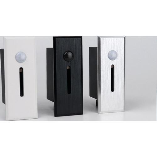 Motion Sensor 3W Recessed Led Stair Light AC85-265V Indoor Outdoor IP44 Corner Wall lights Stairs Step Stairway Hallway lamp