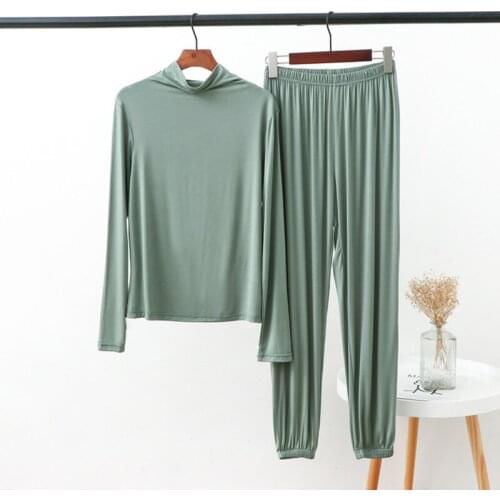 Womens Pajamas Set Sleepwear Long Sleeve Nightgown for Female Pyjamas Set Sleep Set Homewear Long-sleeve Trousers Pijamas