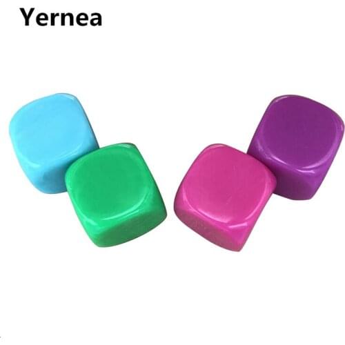 100/200 Pcs/Lot 16mm Blank Dice Acrylic Rounded Corner Can Write Color Blank Dice Interesting Creativity DIY Dice Set Board Game