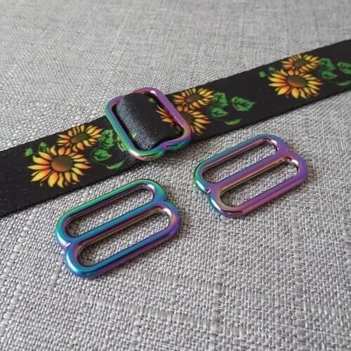 100Pcs 25mm 1 Inch Strong Metal Hardware Slider Adjister DIY Bag Dog Collar Leads Belt Straps Buckle Sewing Garment Accessory