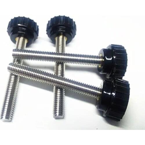 2pcs M8 Rubber screws Round bolt Adjustable handle Mechanical screw 304 stainless steel length 15mm-100mm Head minister is 26mm