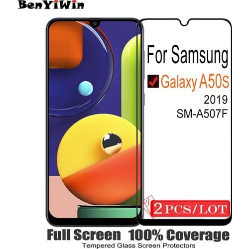 2PCS Original Full Cover Screen Protector Tempered Glass For Samsung Galaxy A50S On Protective Case Film For Galaxy A 50S Glass