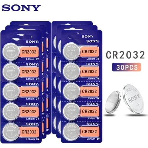 30pcs SONY Original CR2032 DL2032 ECR2032 BR2032 2032 CR 2032 3V Lithium Button cell Coin Battery Long Lasting for Watches