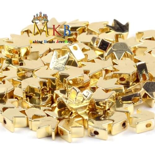 8mm Natural Light Gold Plated Hematite Crown Stone Beads For Jewelry Making Charms Diy Bracelet Earring Accessories Jewellery