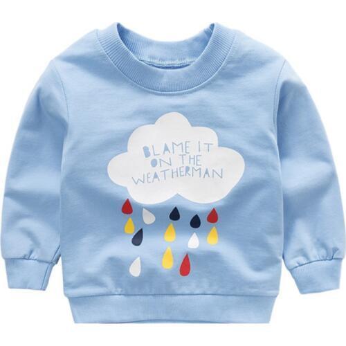 Kids clothes baby shirts autumn long sleeve Sweatshirt baby boys and girls cloud and rain print casual Sweatshirt