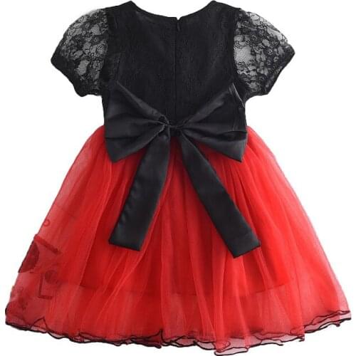 Kids Clothes for Girls 2021 New Summer Toddler Mesh Splice Bow Princess Vestidos Children Knee High Birthday Party Costumes