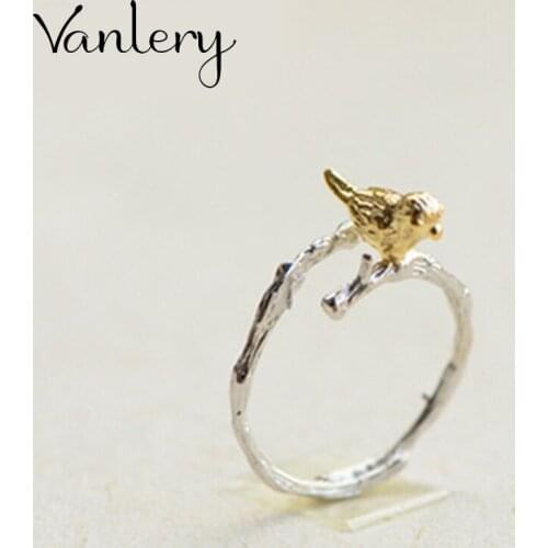 Wholesale Antique Silver Color Bird Rings For Women Statement Jewelry Finger Ring anillos mujer bijoux