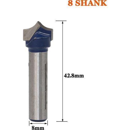 1pcs 8mm Shank solid carbide round no wood router bit Straight end mill trimmer cleaning flush trim corner round cove box