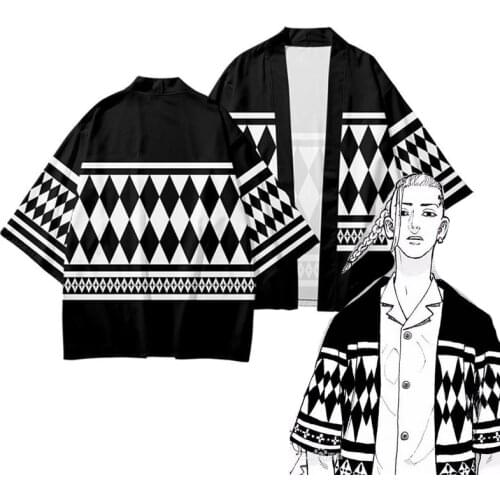 Tokyo Revengers Hanagaki Takemichi Ken Ryuguji Haori Cosplay Costume Anime Kimono Haori Yukata Summer Short Sleeve Tops Dropship