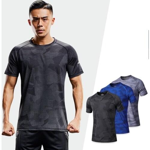 Summer Short-Sleeved T-Shirt, Mens Loose Speed Drycoats, Gym Running Leg, Half-Sleeved Running Training Shirt