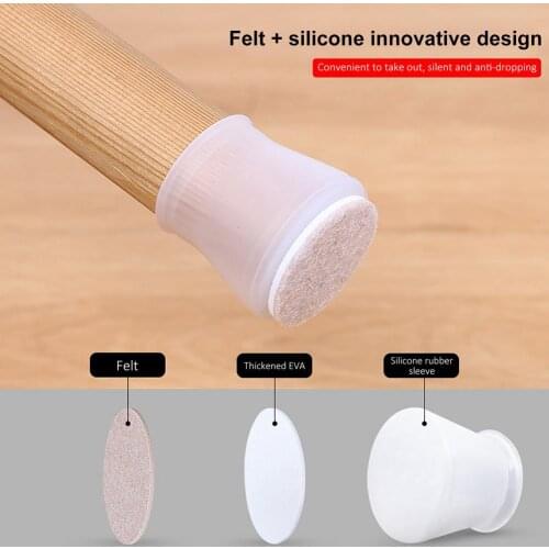 Furniture Table Chair Leg Caps Silicone Non Slip Chair Leg Floor Protectors Bottom Cover Pads Wood Floor Protector