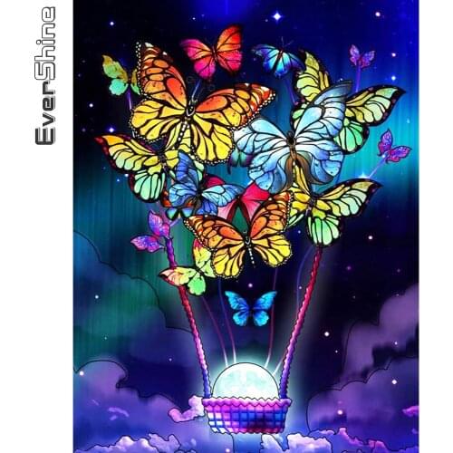 Evershine New Arrival Diamond Embroidery Butterfly Animal Diamond Painting Kit DIY Mosaic Full Square Round Drill Wall Decor Art
