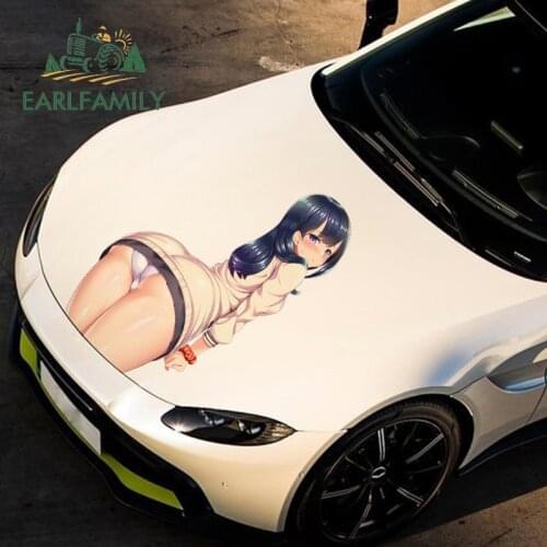 EARLFAMILY Car Stickers for Sexy Girl Agawa Ryou Mai Pochi Fine Decals Waterproof Personality JDM Vinyl Car Wrap Wall Decoration