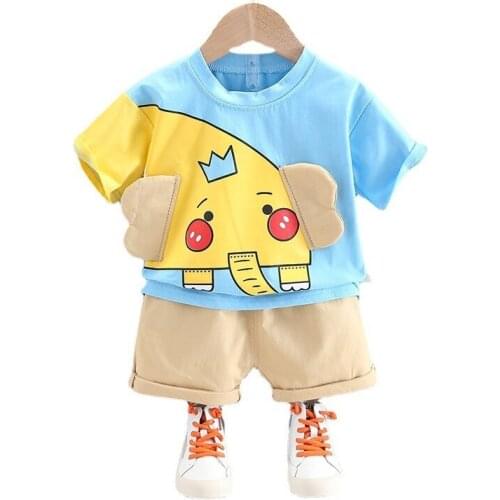 New Summer Newborn Baby Girls Clothes Suit Children Boys Cartoon T-Shirt Shorts 2Pcs/Set Toddler Fashion Costume Kids Tracksuits