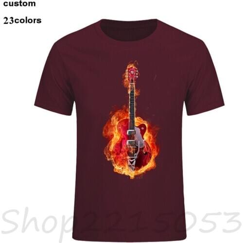2020 New guitar Men t shirt black custome clothing t-shirt male fitness music DJ club park tshirt para clothes camisas game logo