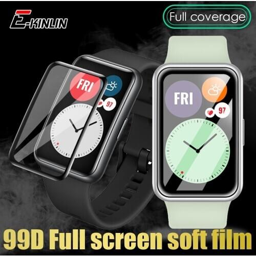 Full Coverage 99D Screen Protector For Huawei Watch Fit Curved Soft Protective Film ( Not Tempered Glass )