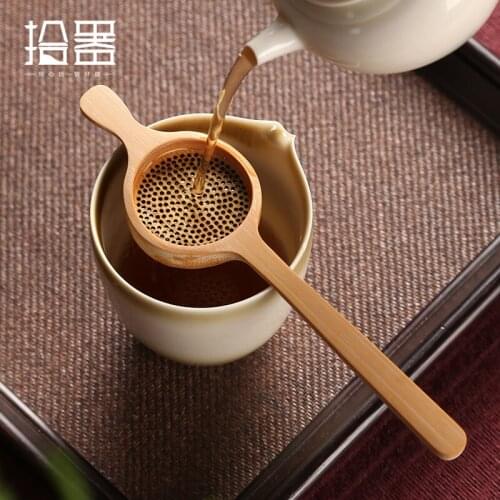 All bamboo integrated tea filter, tea leakage net filter, creative fair cup, tea set accessories, separate tea set
