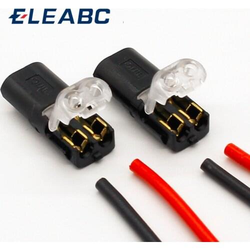 10pcs 2p Spring Connector wire with no welding no screws Quick Connector cable clamp Terminal Block 2 Way Easy Fit for led strip