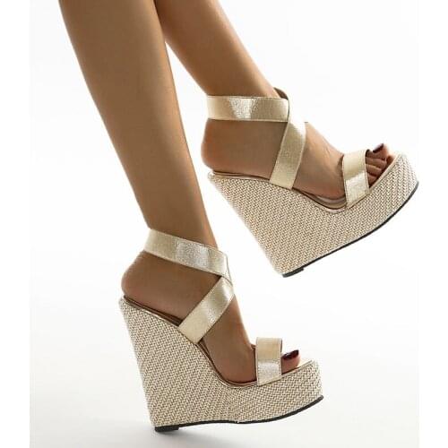Super High Peep Toe Gladiator Wedges Sandals Cover Heel Platform Ladies Sandals Fashion Summer Women Shoes rt65ay7