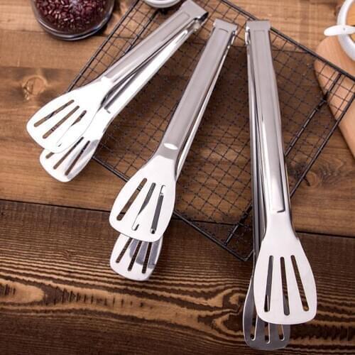 BBQ Tongs For Buffet Steak Bread Dessert Pastry Stainless Steel Food Clip Kitchen Baking Accessories Tools