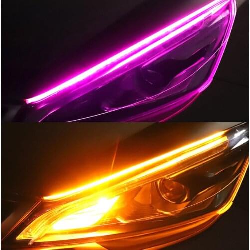 2x Ultrafine DRL LED Daytime Running Lights Auto Flowing Turn Signal Guide Strip for Mazda 2 3 5 6 CX5 CX7 CX9 Atenza Axela