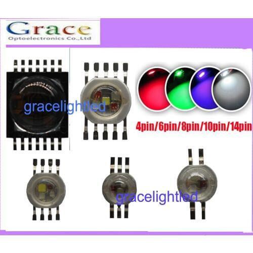 RGBW (RGB+W+Y+UV) 6W,9W,12W,15W,21W LED Lamp Emitter Diodes For Stage Lighting High Power LED 45mil Epistar LED Chip