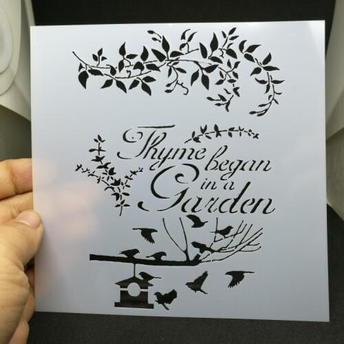 13*13 Birds garden Layering Stencils for Diy scrapbook/photo album Decorative Embossing coloring,painting stencil,home decor