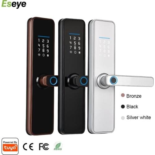 Eseye Wifi Smart Fingerprint Door Lock Tuya APP Lock Remote Unlock Security Intelligent Lock Biometric Electronic Door Lock