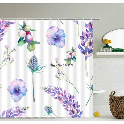 Waterproof Fabric Flowers Shower Curtains Bathroom Large 240X180 3D Print Blossom Floral Decoration Shower Curtain Bath Screen