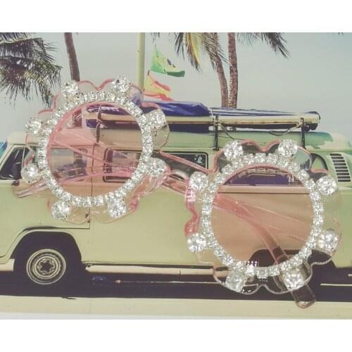 ZAOLIHU Diamond Girls Pink Sunglasses Round Kids Crystal Eyeglasses Summer Vintage Shades UV400 Eyewear Baby Cute Gafas De Sol