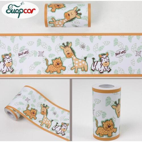 10mx0.1m For Kids PVC Self Adhesive Wall Paper Removable Cartoon Waterproof Wall Stickers Kids Room Bathroom Decorative Sticker