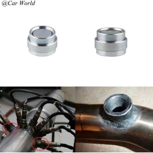 1 Set O2 Oxygen Sensor Weld On Bung & Plug Wideband Nut & Cap Kit Stepped Nut Adapter