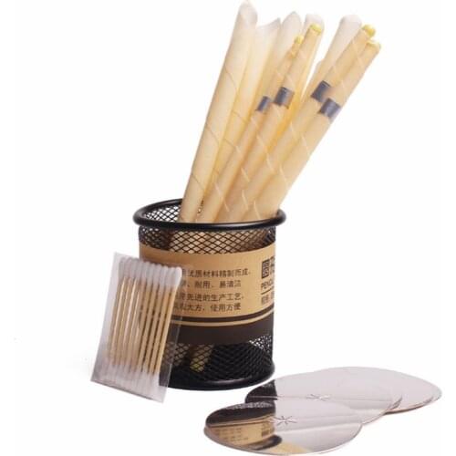 10Pieces Ear Cleaner Hopi Ear Candle Wax Remover Horn Earplug Tray Round Aromatherapy Ear Candle Indiana Candling Fragrance